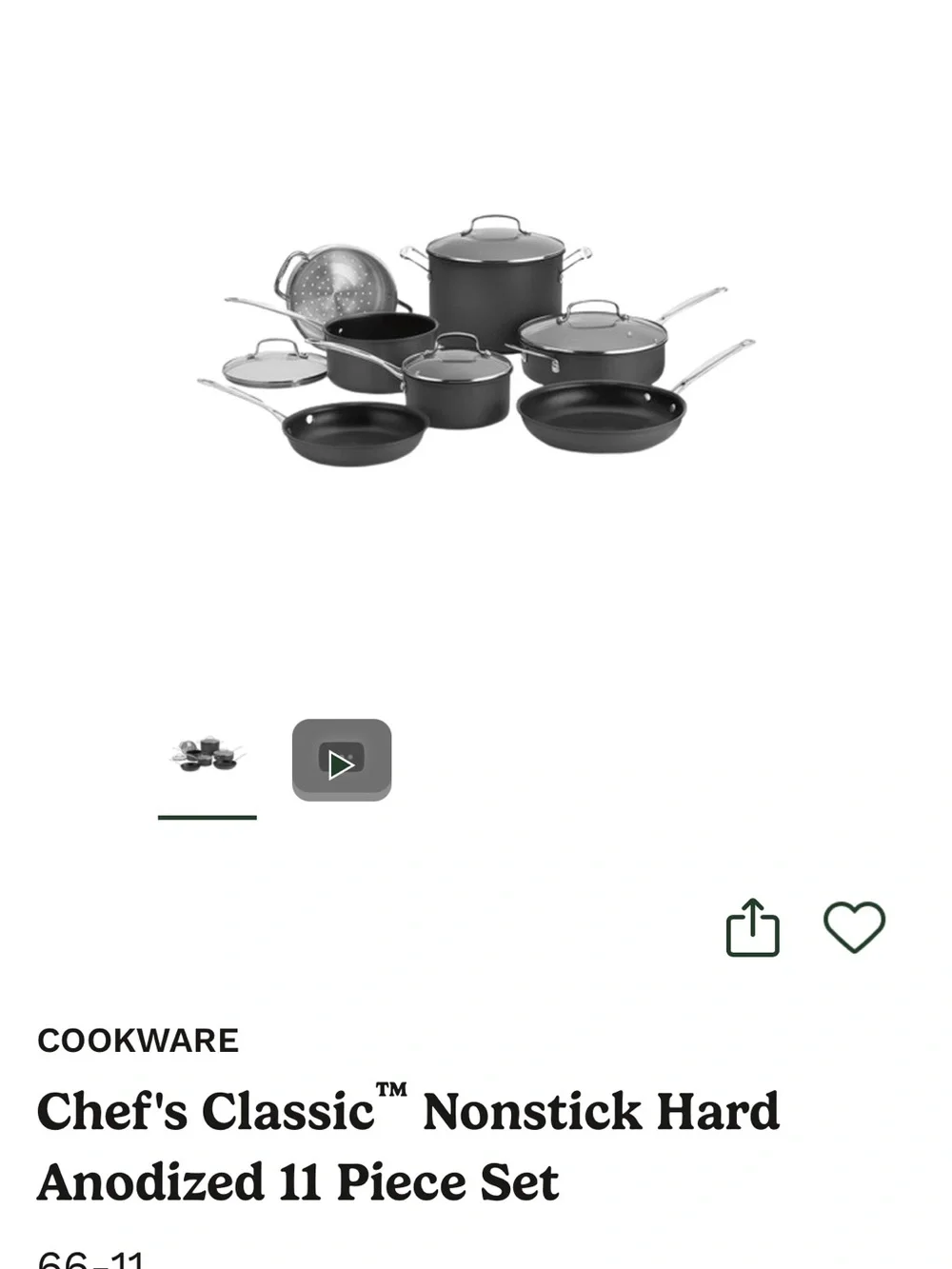 BRAND NEW - Cuisinart Chef's Classic™ Nonstick Hard Anodized 11 Piece Set
